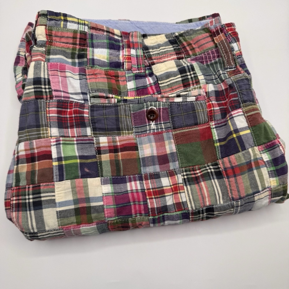 J.Crew‎ Field Shorts Men 38 Madras Plaid Colorful Drawstring Patchwork Old Money